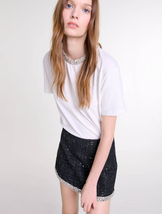Black-Sequinned skort