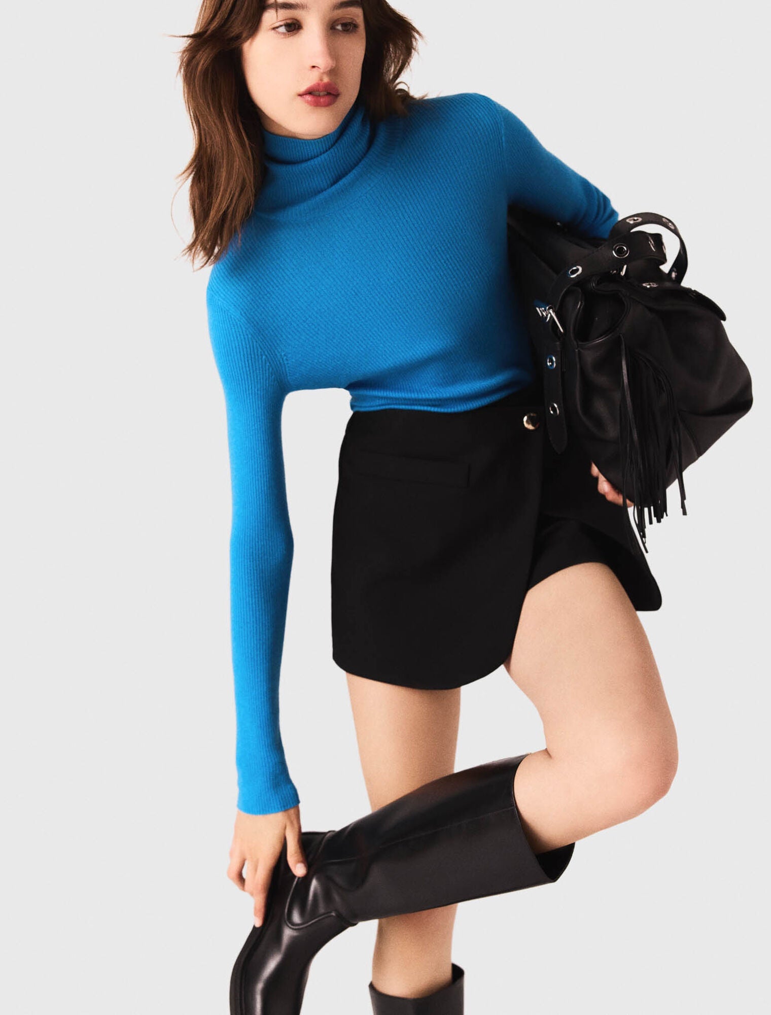 Layered-effect suit shorts