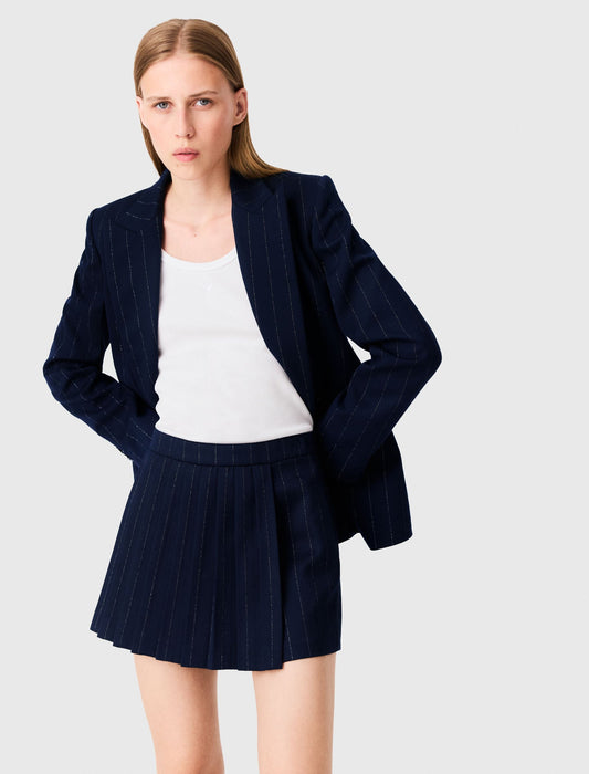 Tailored shorts with lurex Navy