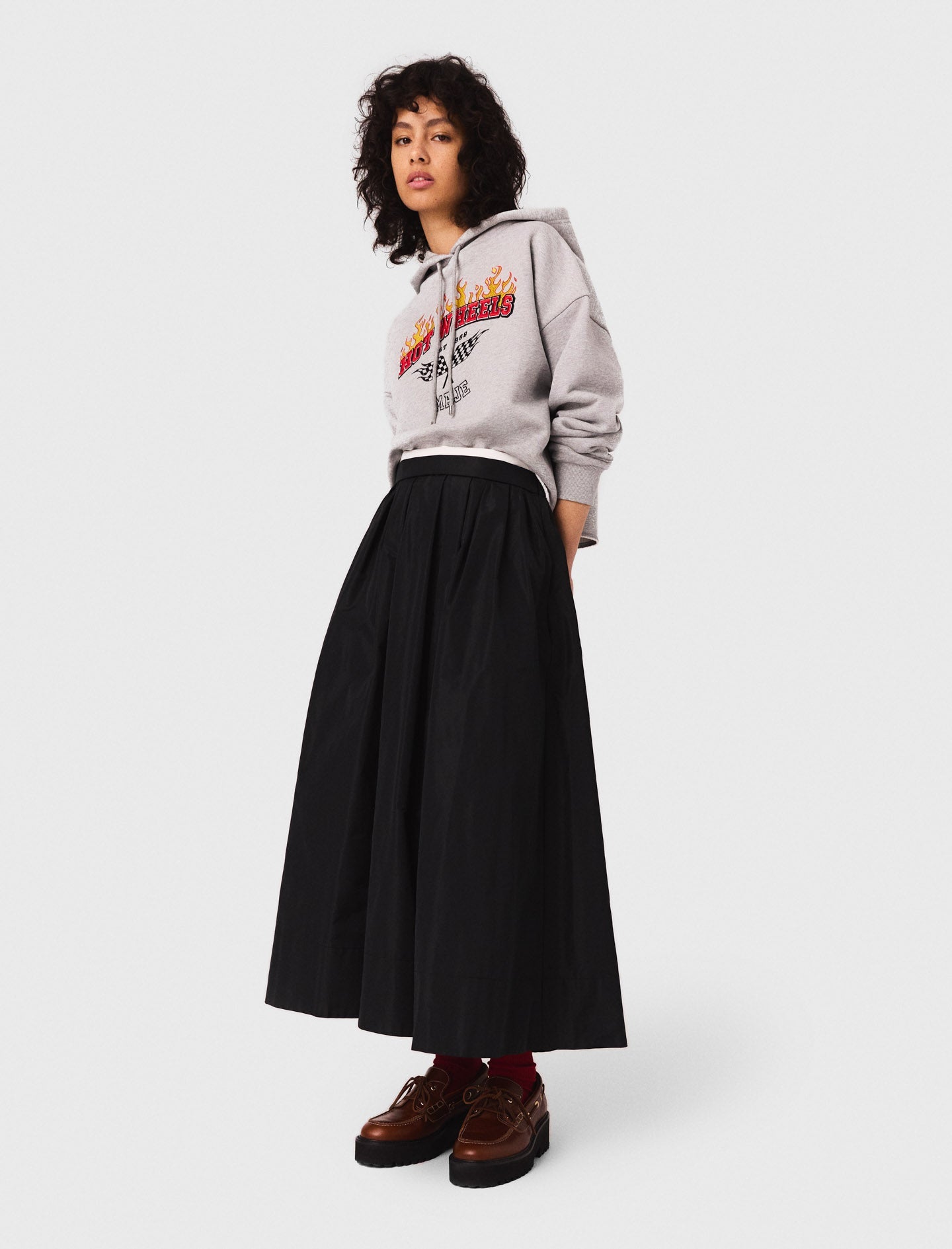 Light Grey featured Embroidered logo crop sweatshirt