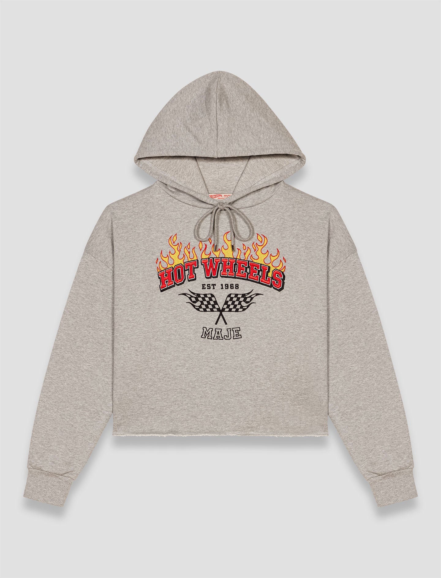 Light Grey  Embroidered logo crop sweatshirt
