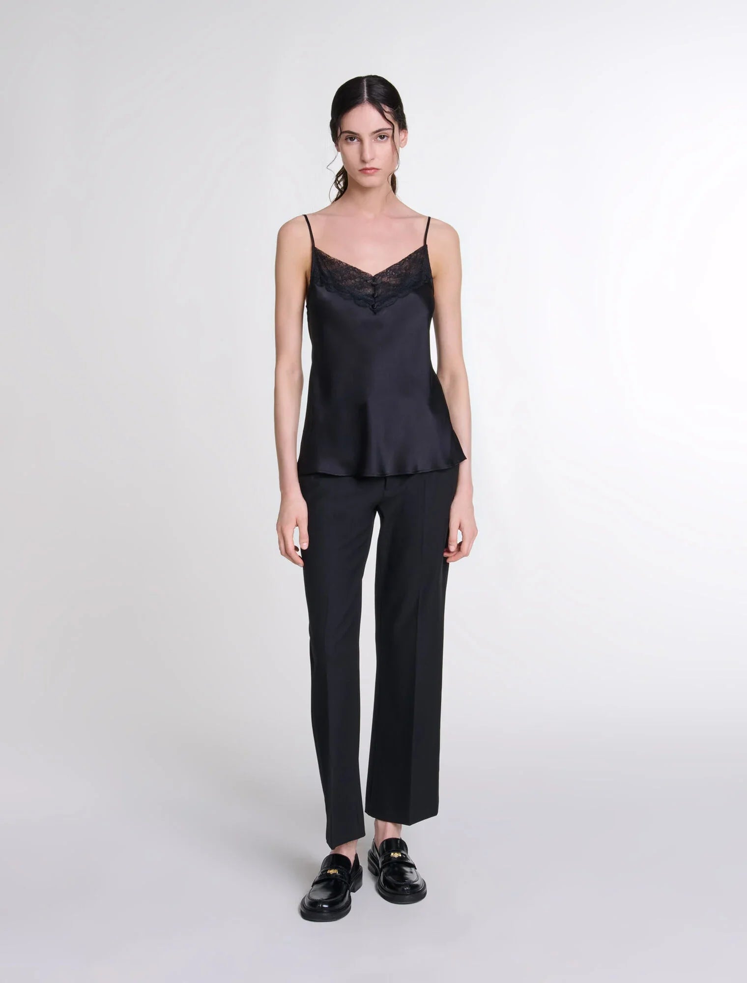 Black-featured-CAMISOLE IN SILK
