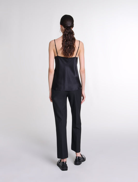 Black-CAMISOLE IN SILK