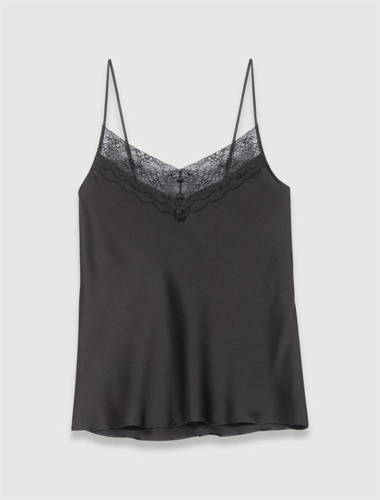 Black-CAMISOLE IN SILK