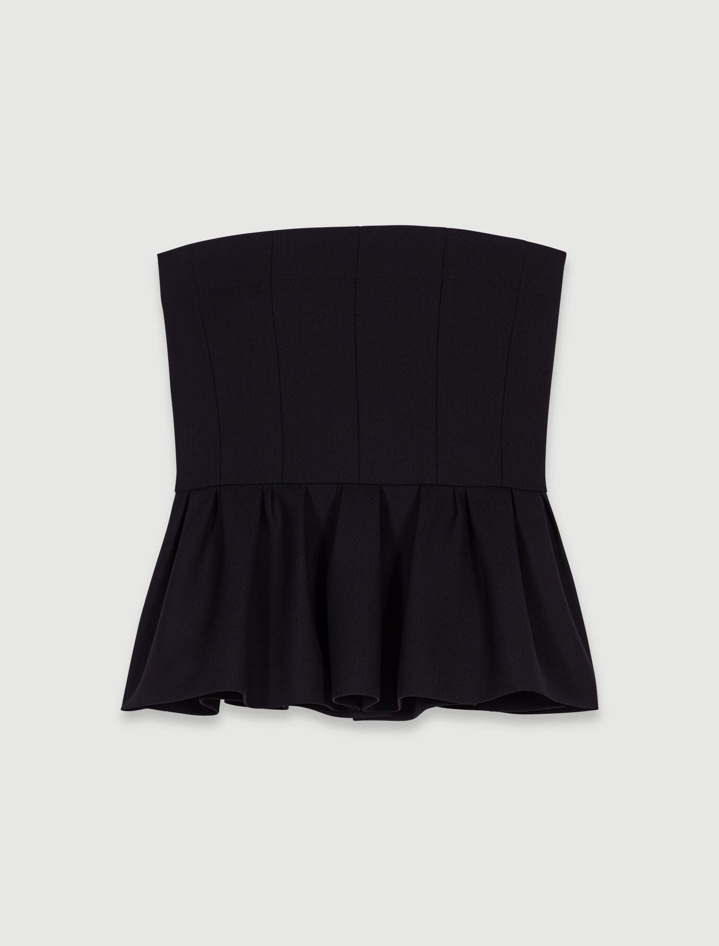 Black  -Bustier top with basque