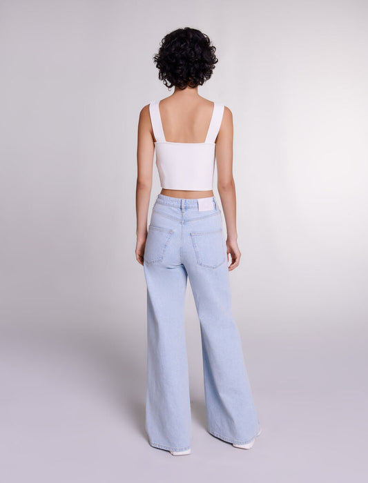 Ecru  -Knit crop top