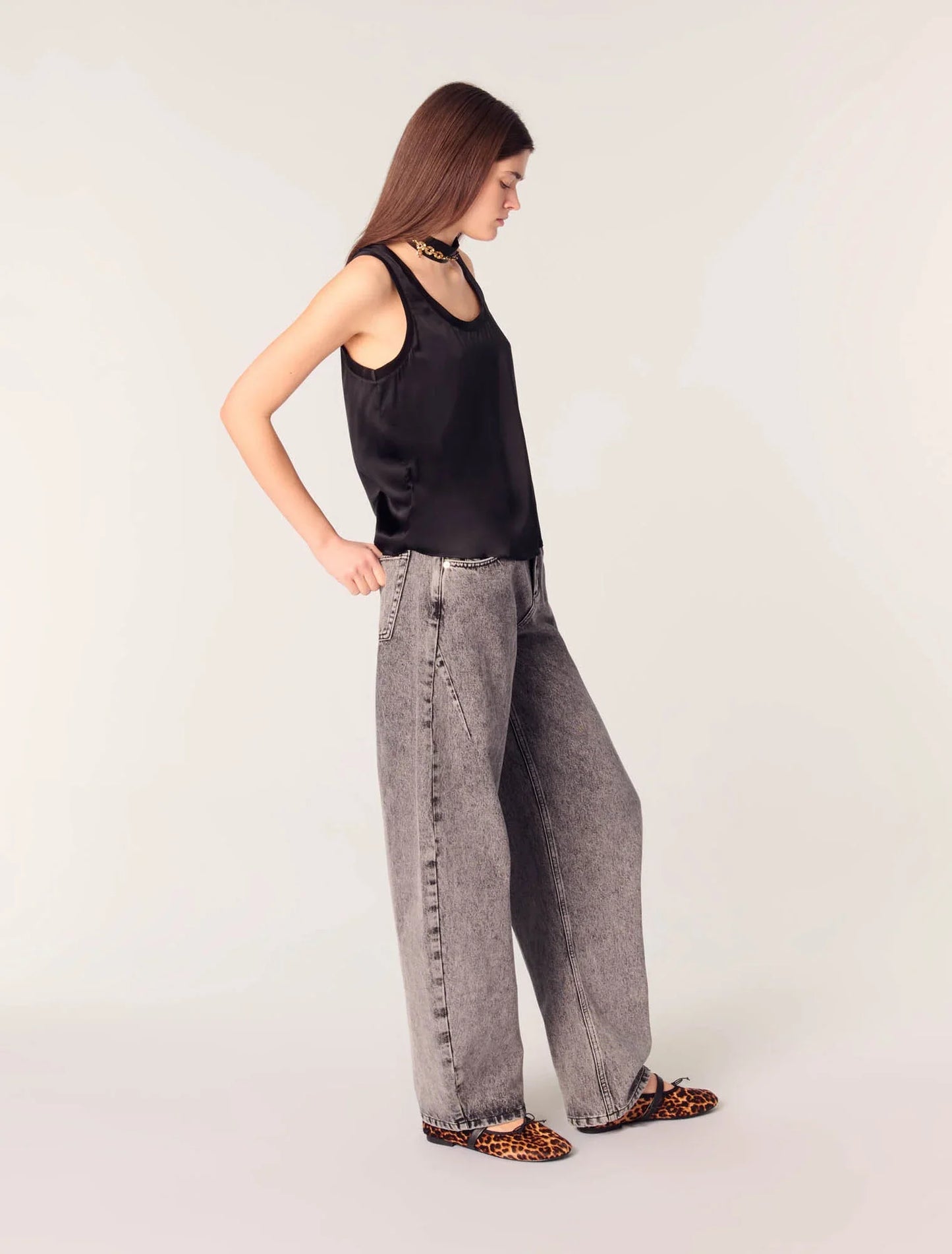 Black-Silk tank top