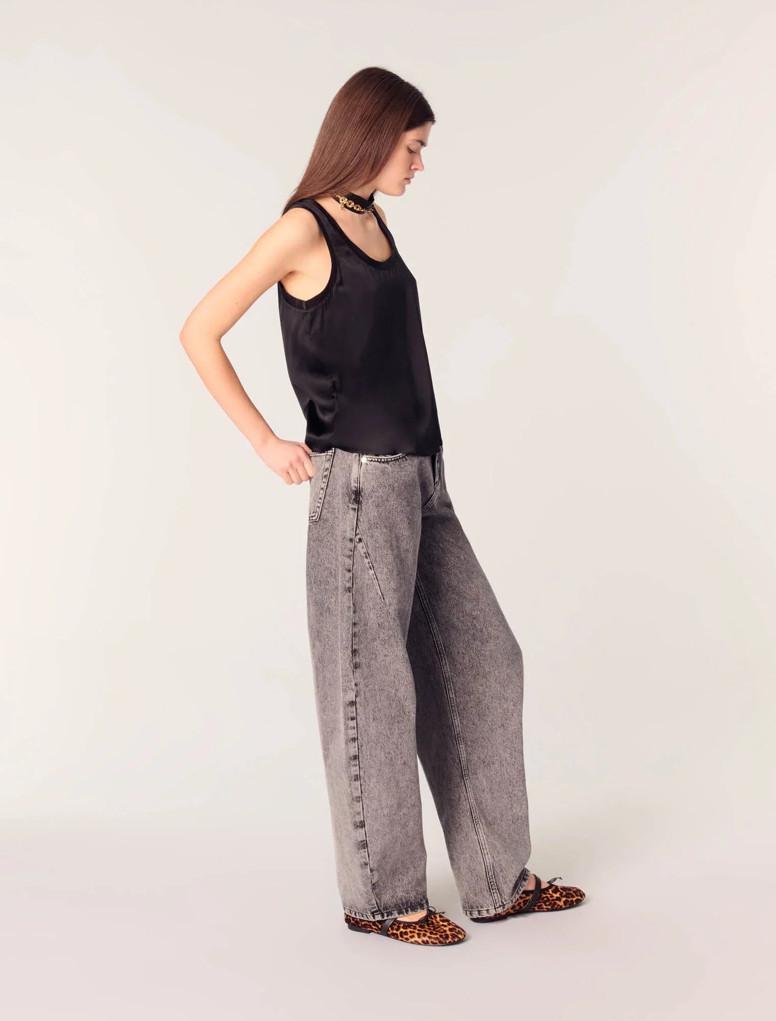 Black-Silk tank top