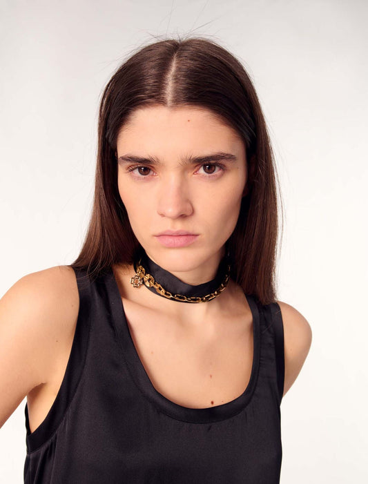 Black-Silk tank top