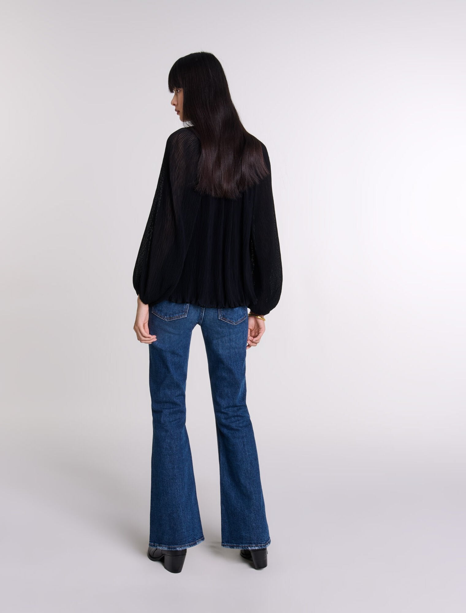 Black  -Pleated Shirt