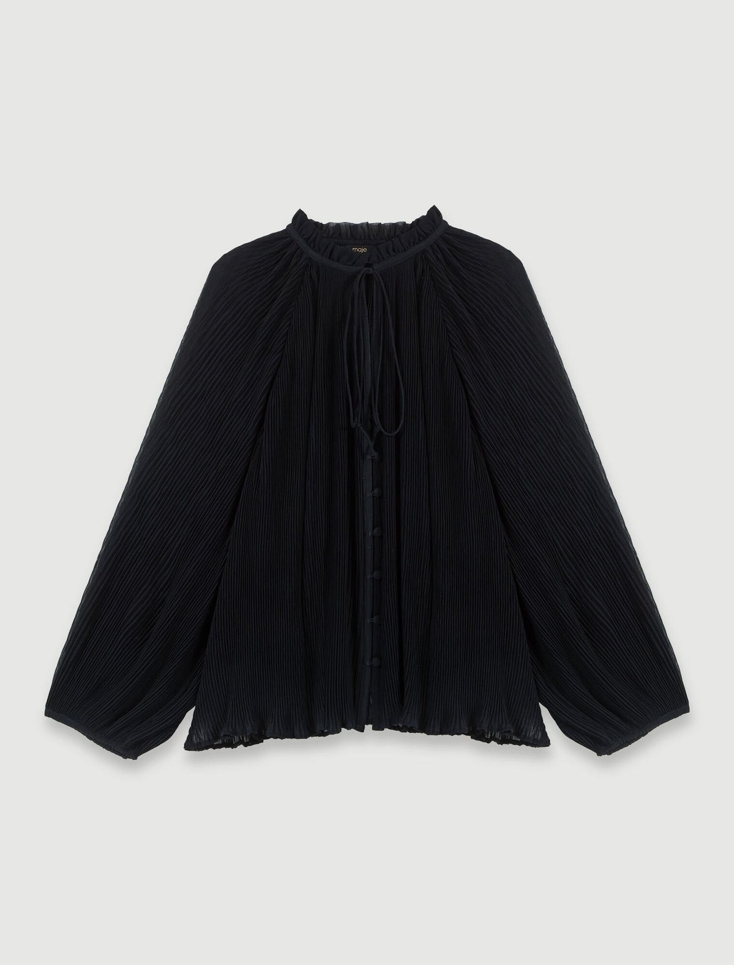 Black  -Pleated Shirt