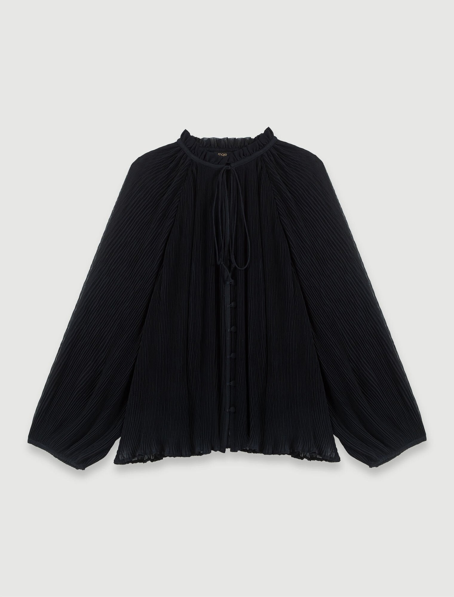 Black  -Pleated Shirt