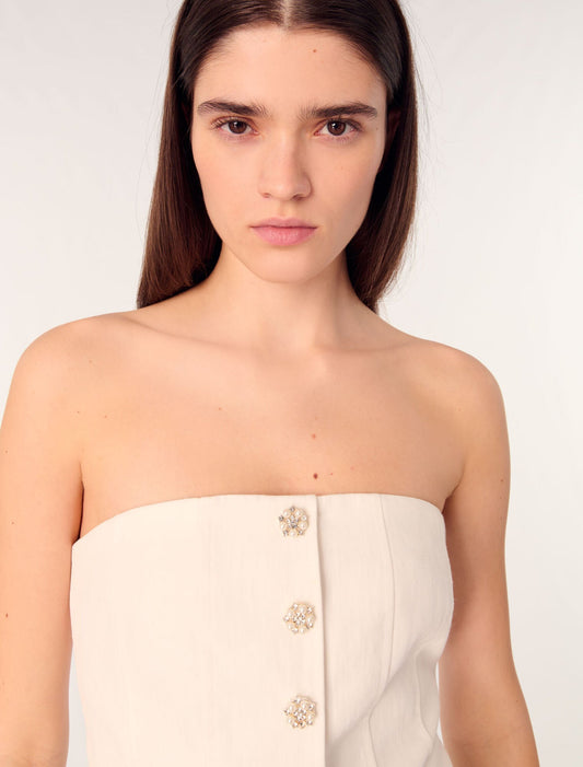 Ecru-Bustier Top