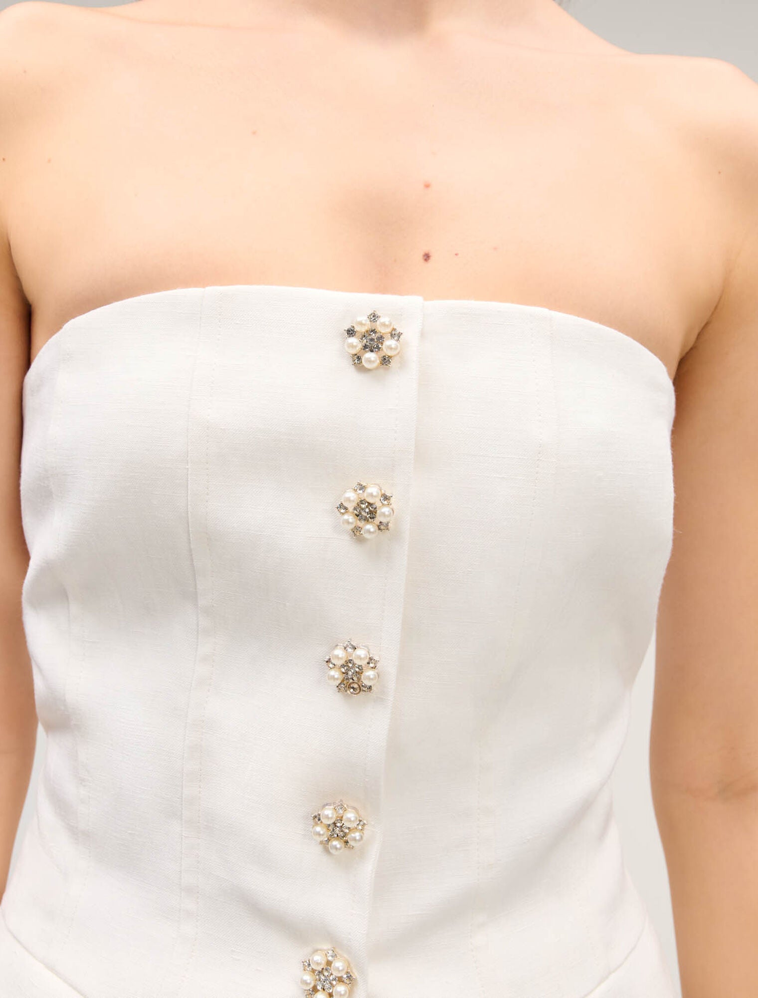 Ecru-Bustier Top