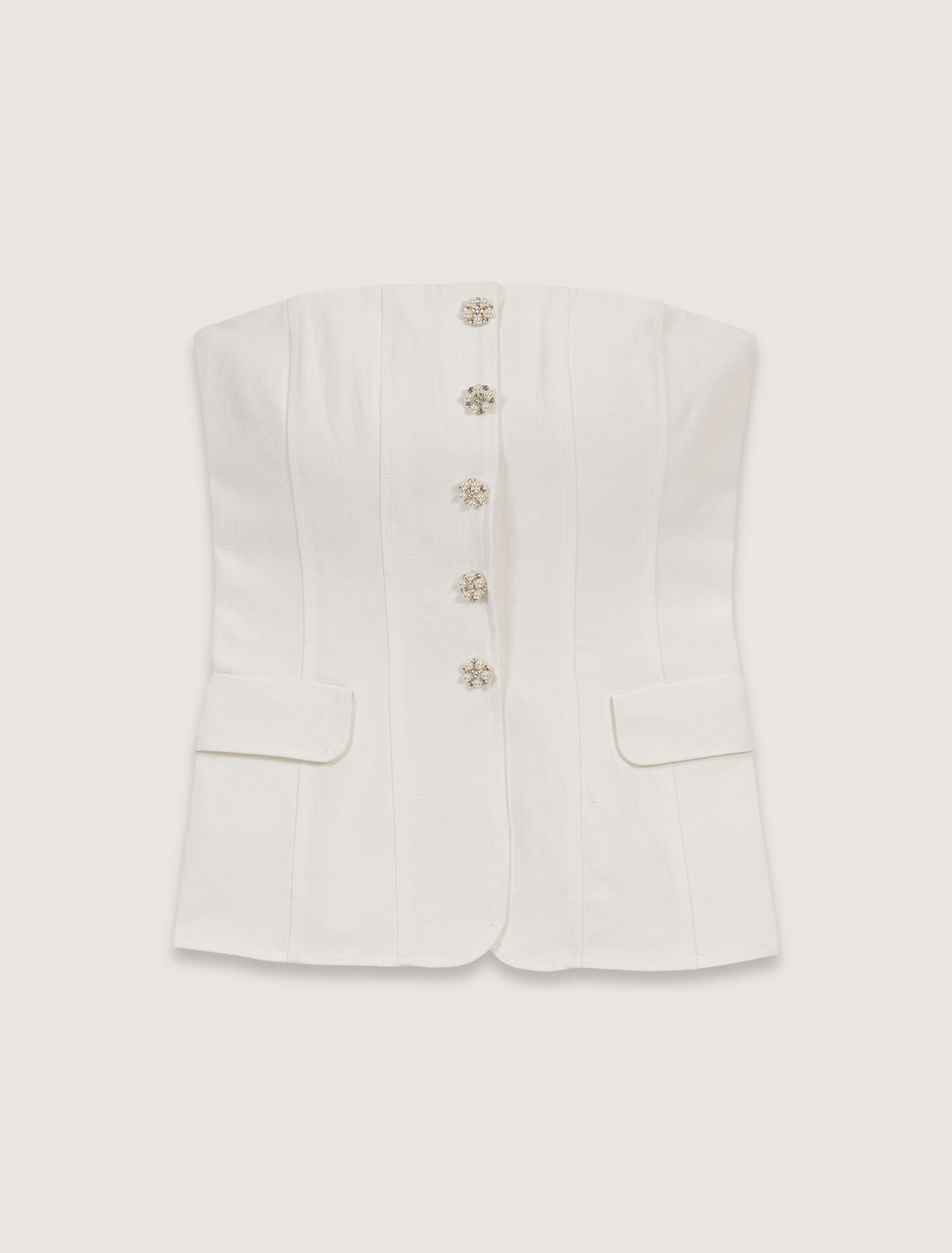Ecru-Bustier Top