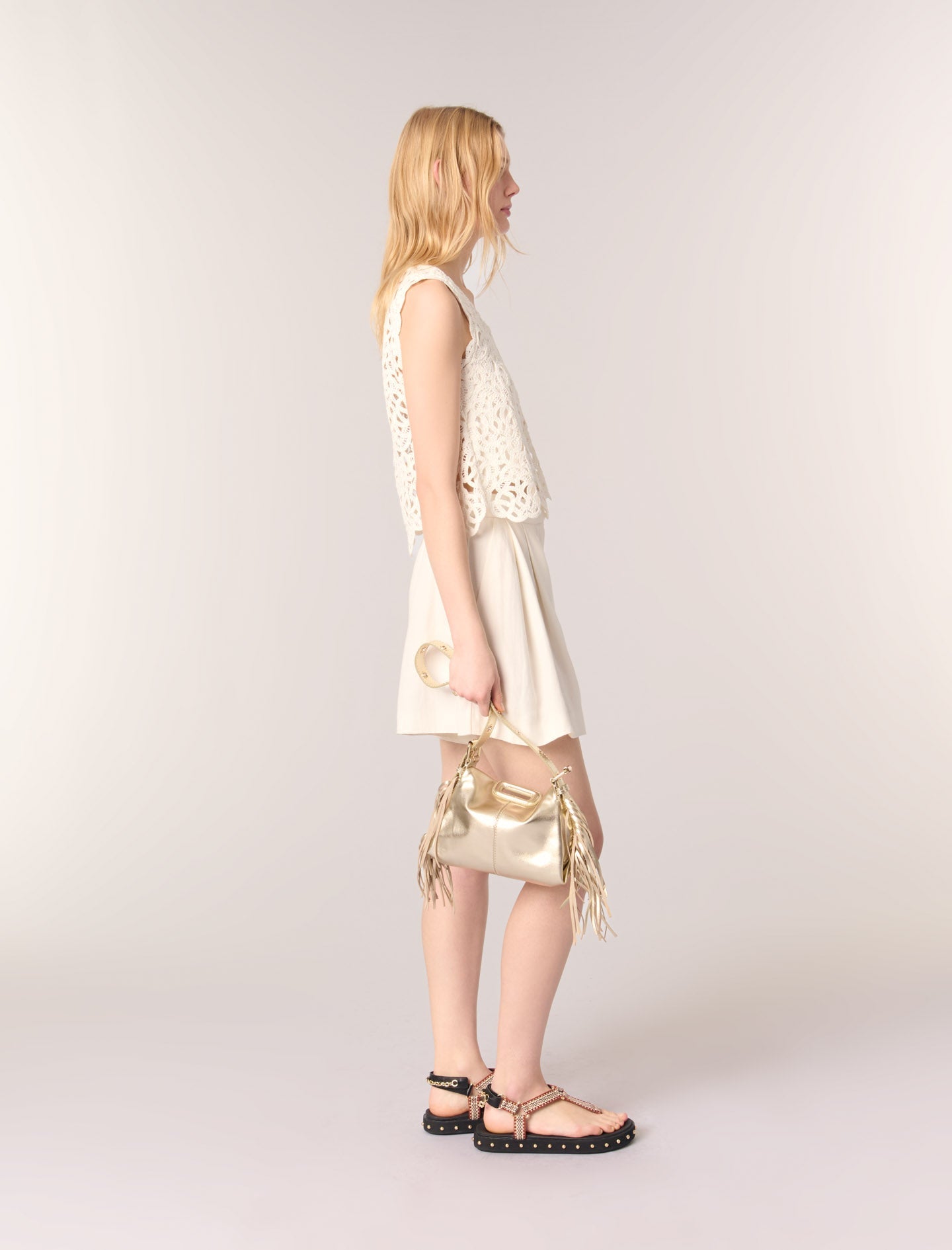 Ecru-Crochet-knit top