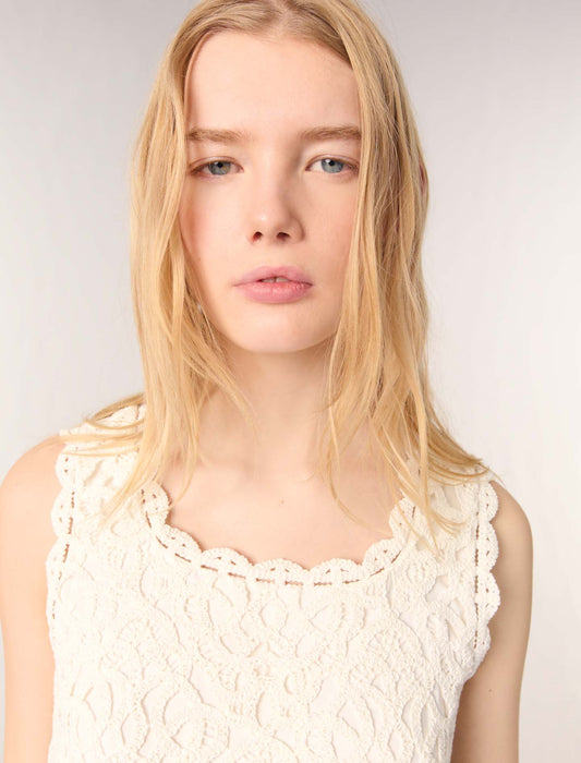 Ecru-Crochet-knit top