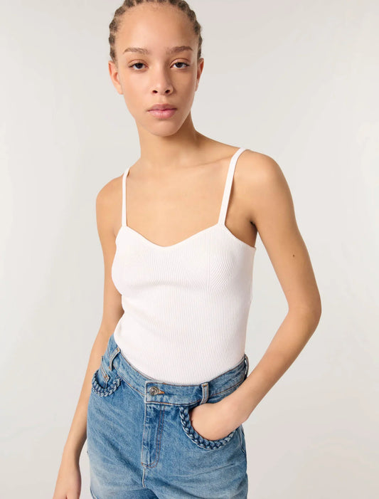 White-Rib knit top