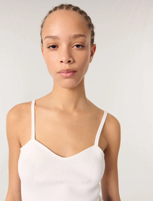 White-Rib knit top