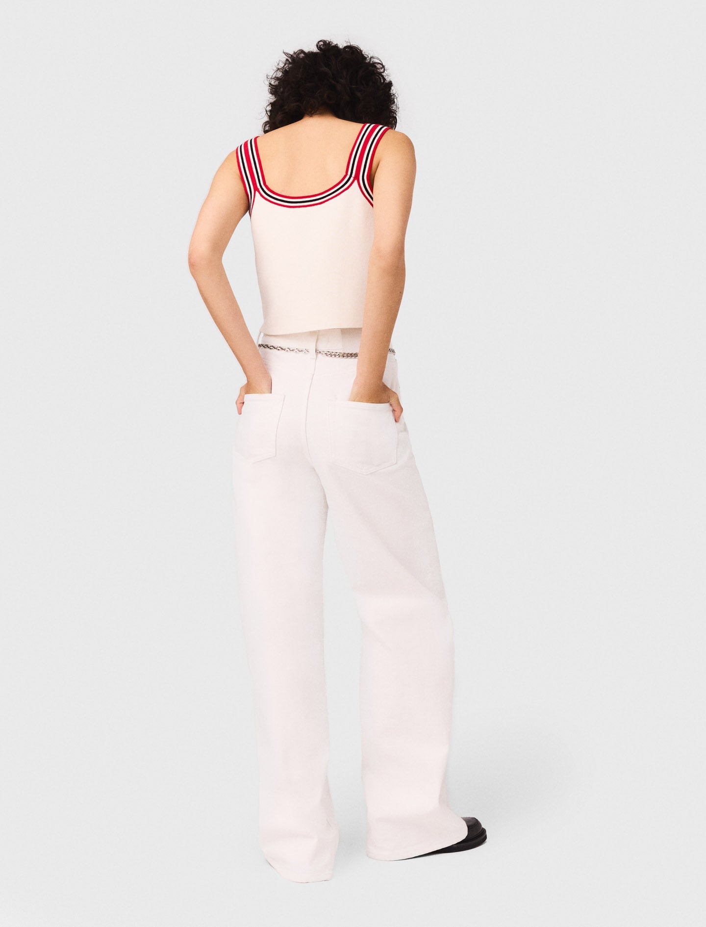 White Knit crop top
