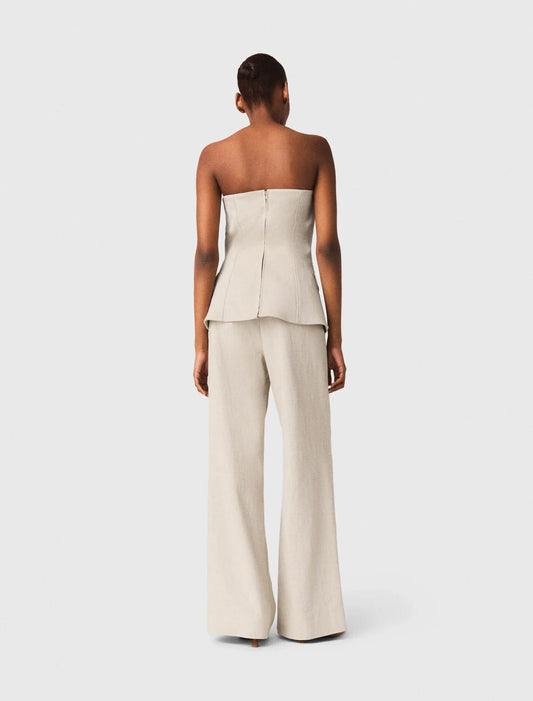 Tailored Bustier Top Beige