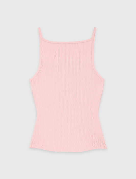High Straight-Neck Top Pink