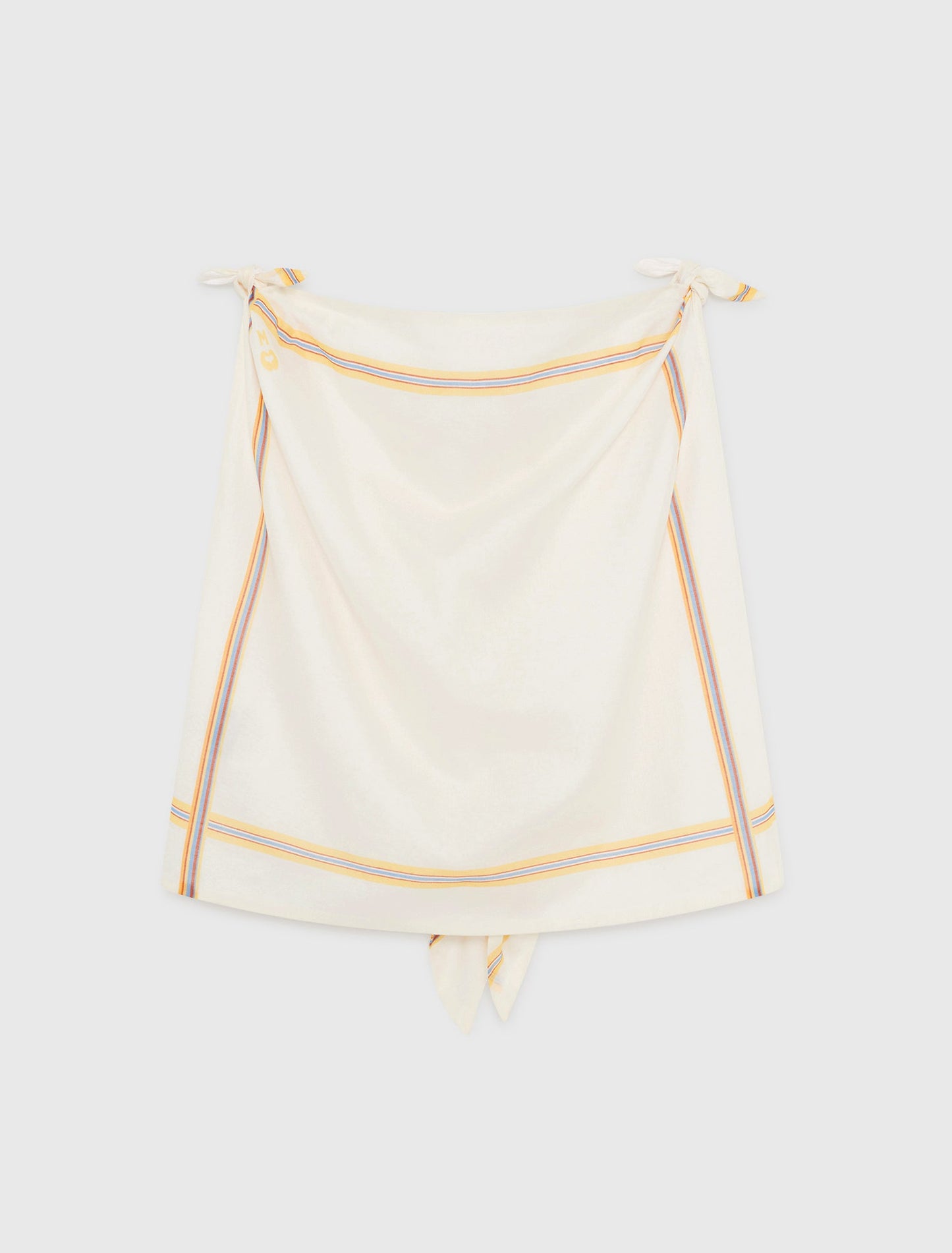 Patterned backless crop top White