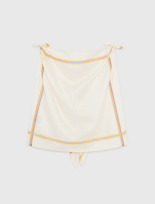 Patterned backless crop top White