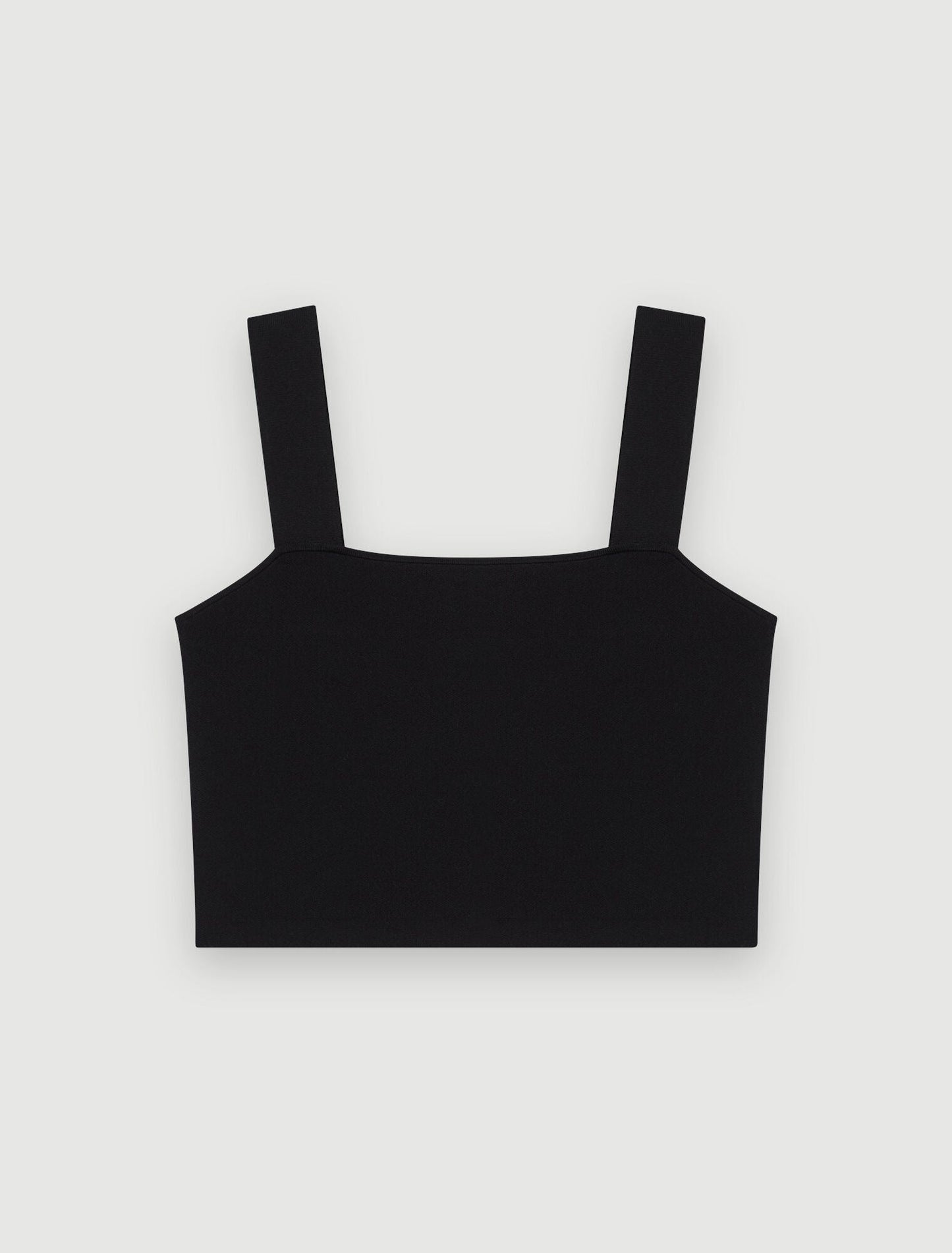 Knitted crop top with straps Black