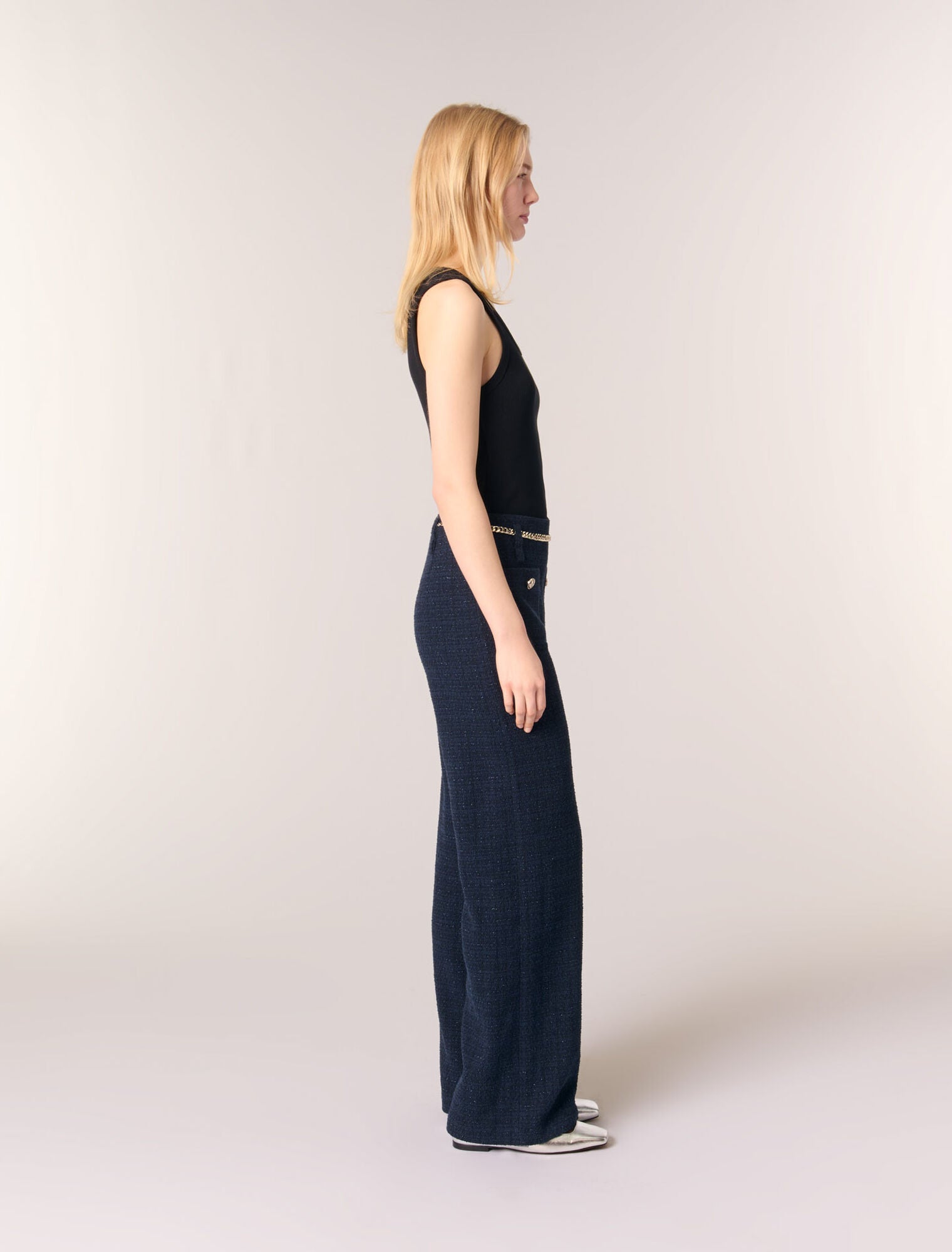 Black-Rib knit tank top
