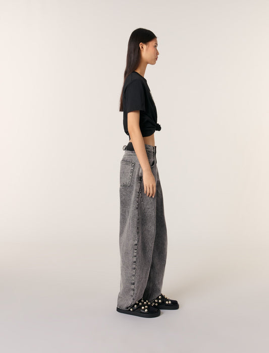 Black Pearl Embellished Patch T-shirt