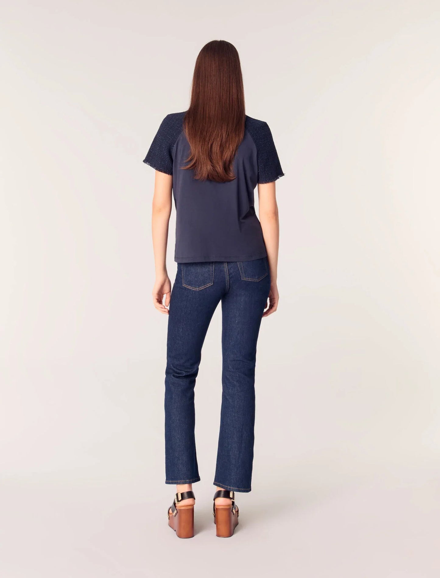 Navy-Tweed-sleeved t-shirt