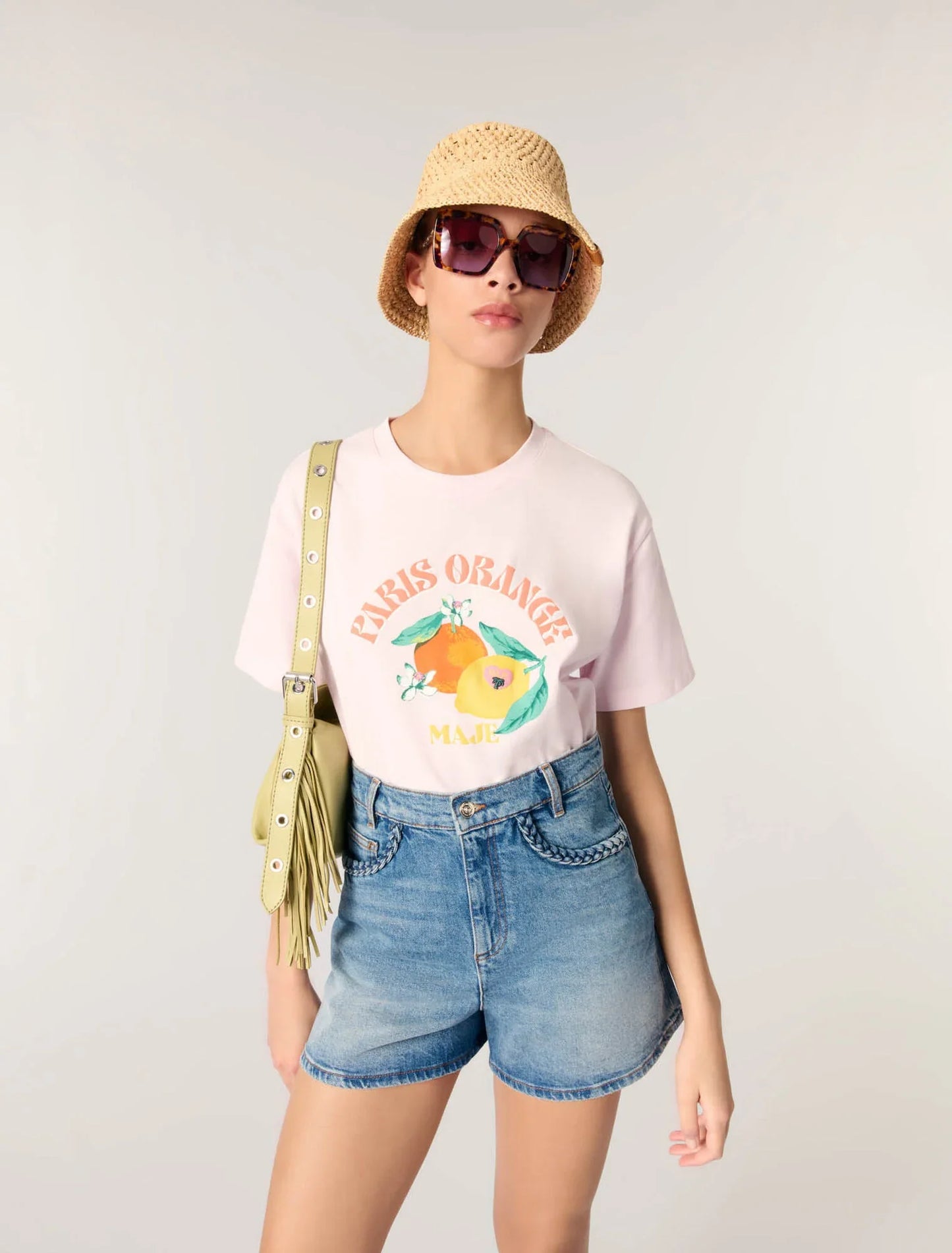 Pale Pink-Printed T-shirt