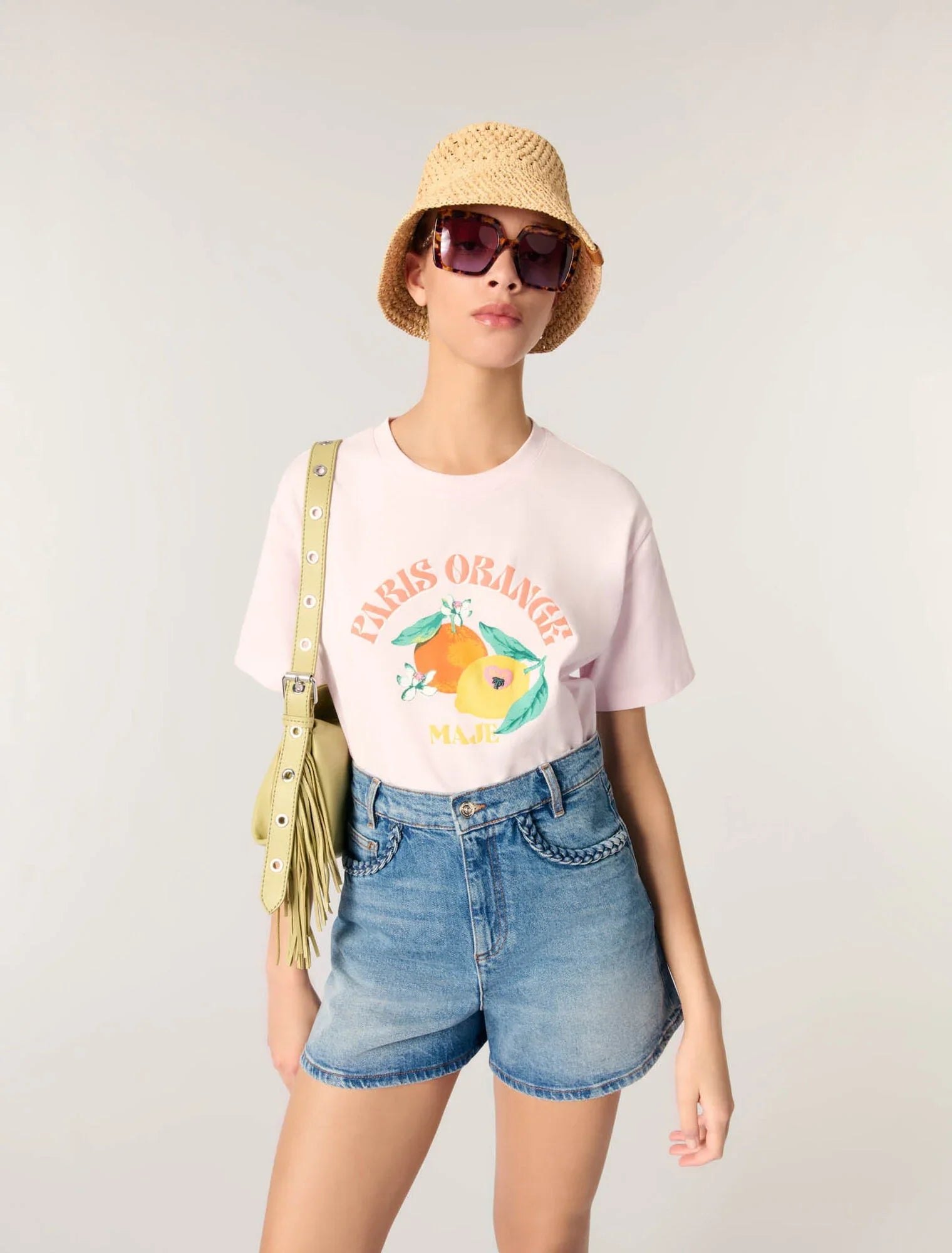 Pale Pink-Printed T-shirt