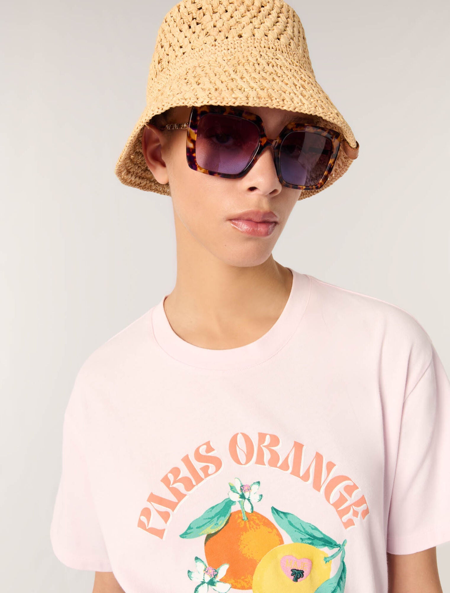 Pale Pink-Printed T-shirt