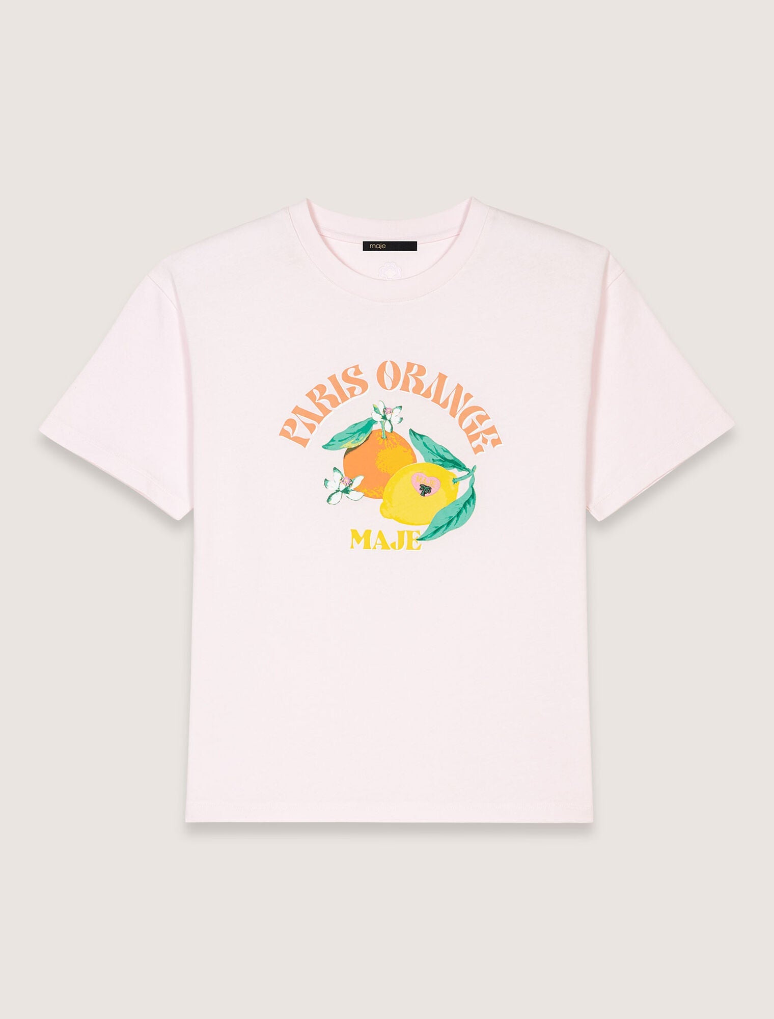 Pale Pink-Printed T-shirt