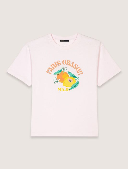 Pale Pink-Printed T-shirt