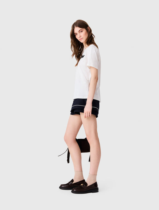 T-shirt with embroidered Paris logo White