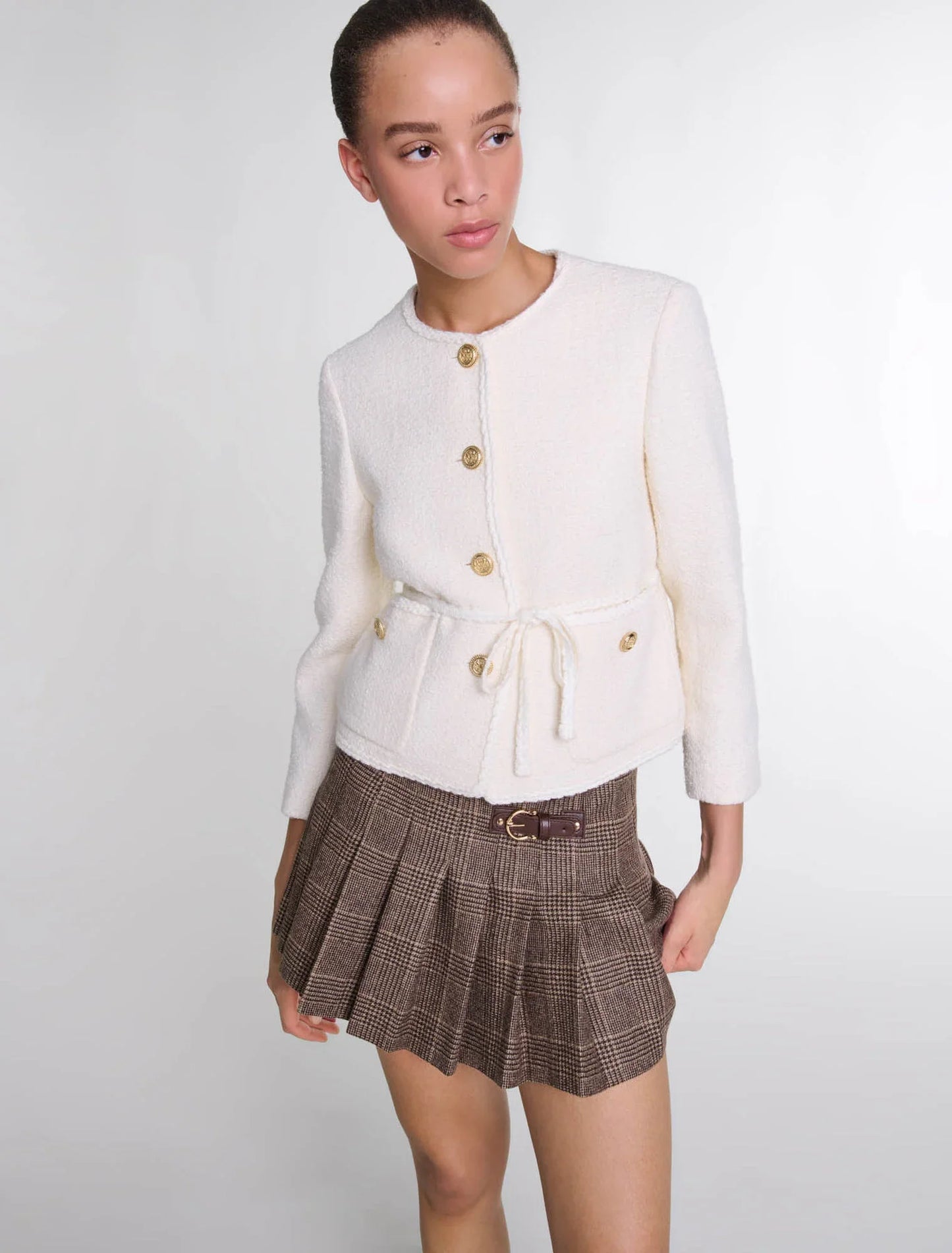 Ecru-Belted Jacket