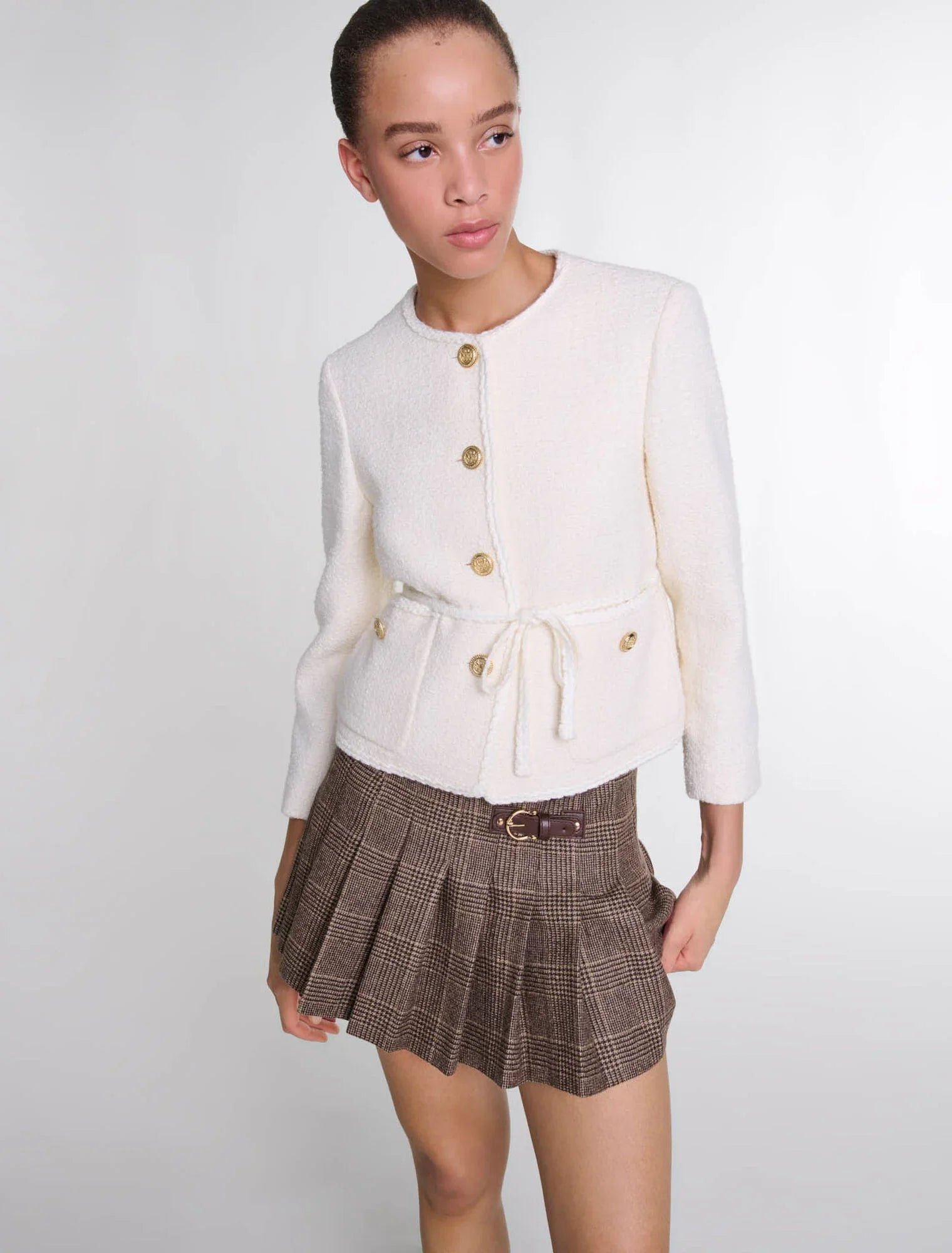 Ecru-Belted Jacket