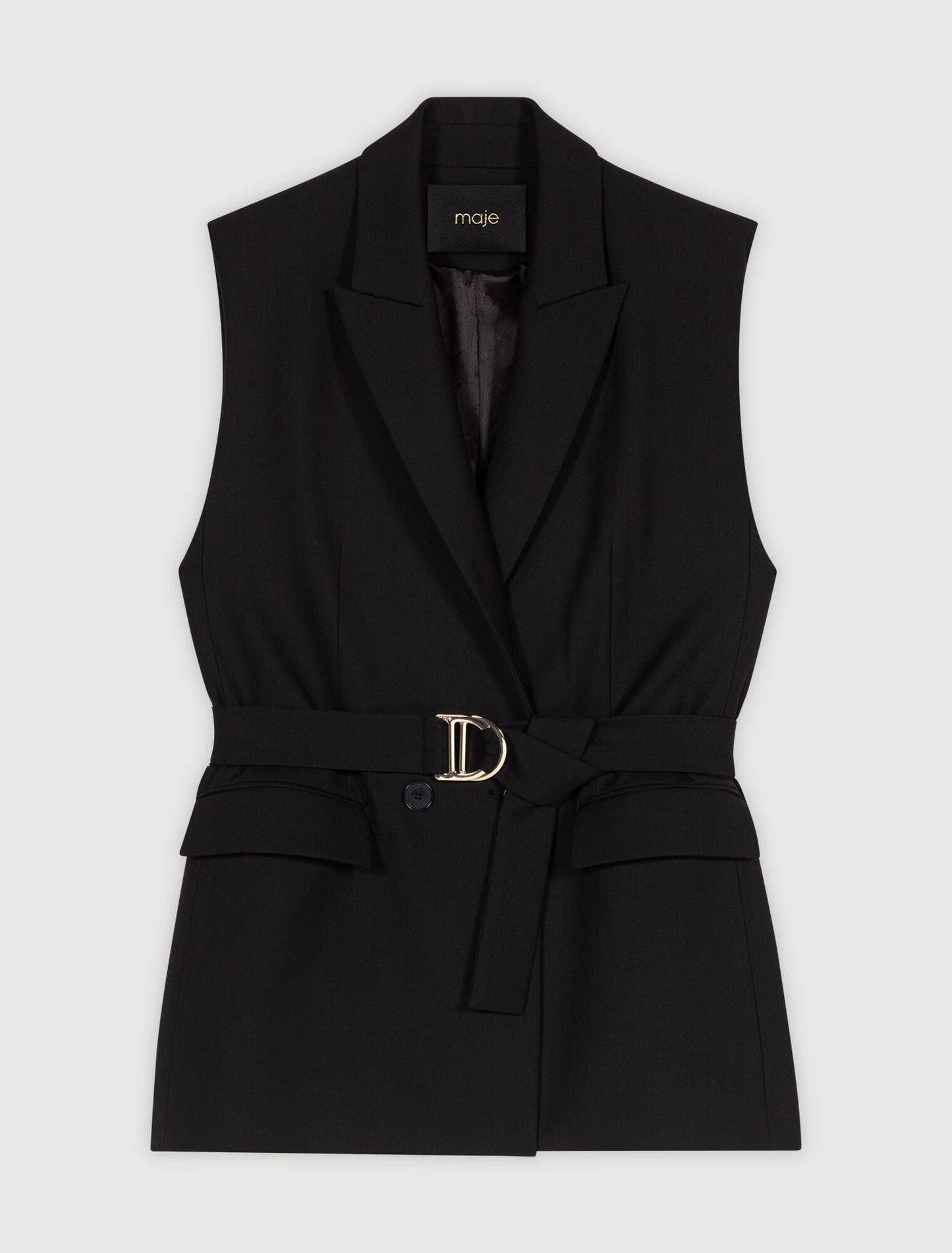 Black-Sleeveless suit jacket