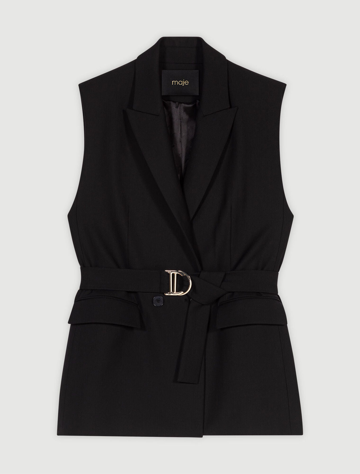 Black-Sleeveless suit jacket