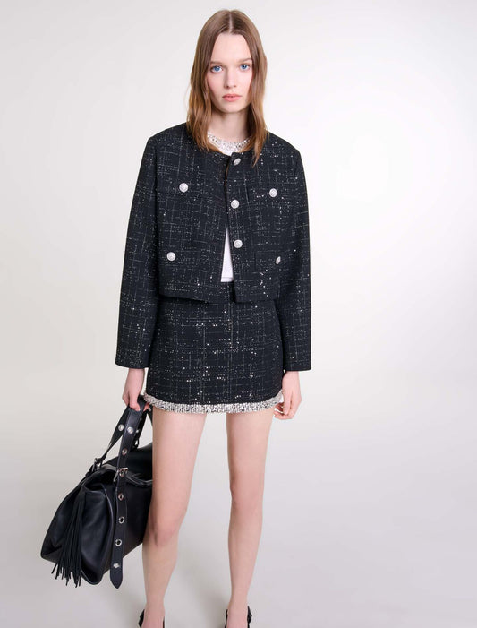 Black-Short tweed jacket