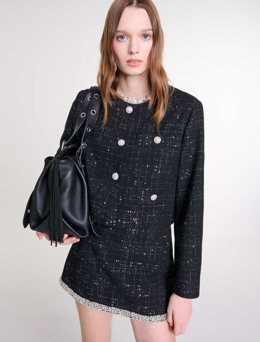 Black-Short tweed jacket