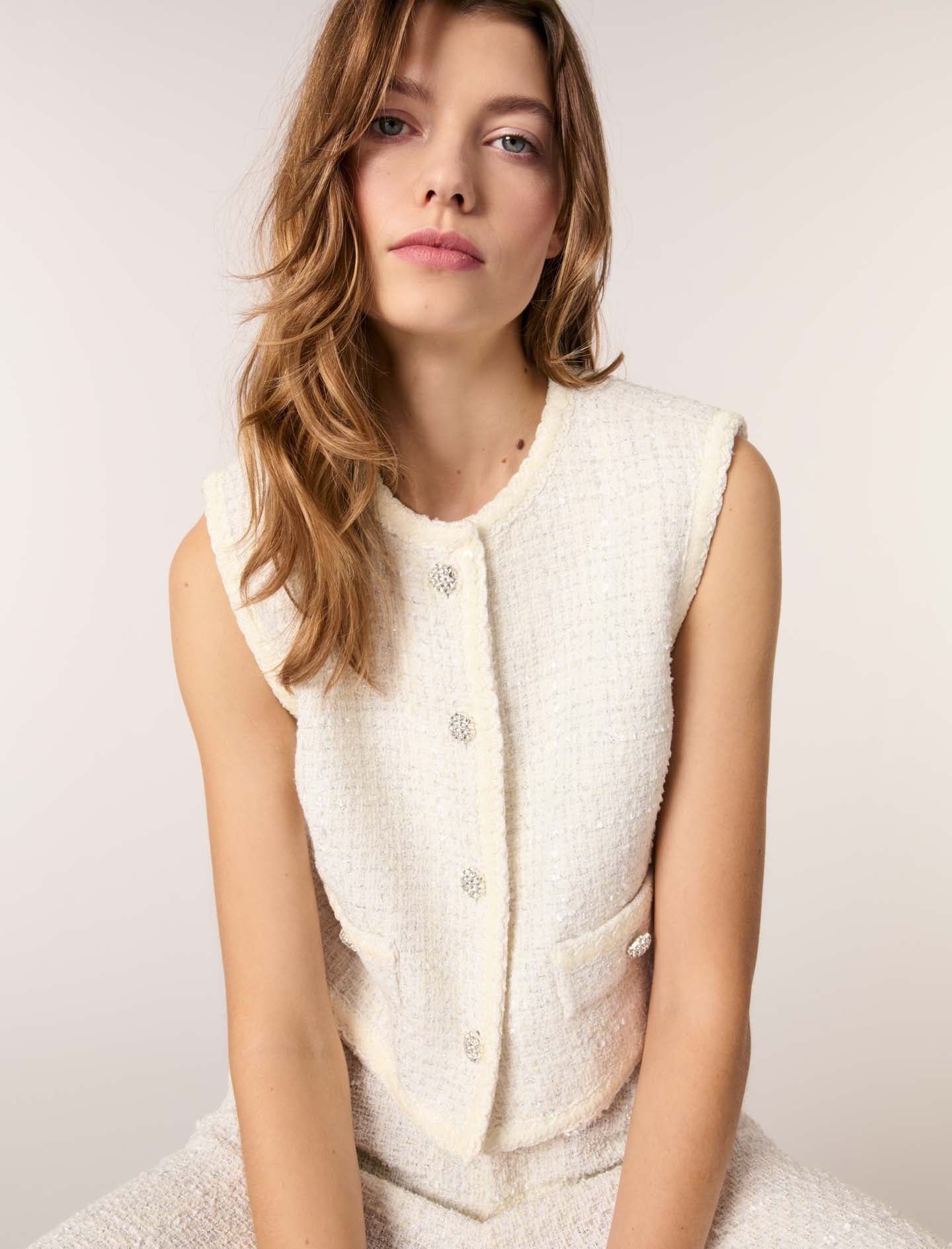 Ecru Tweed Waistcoat