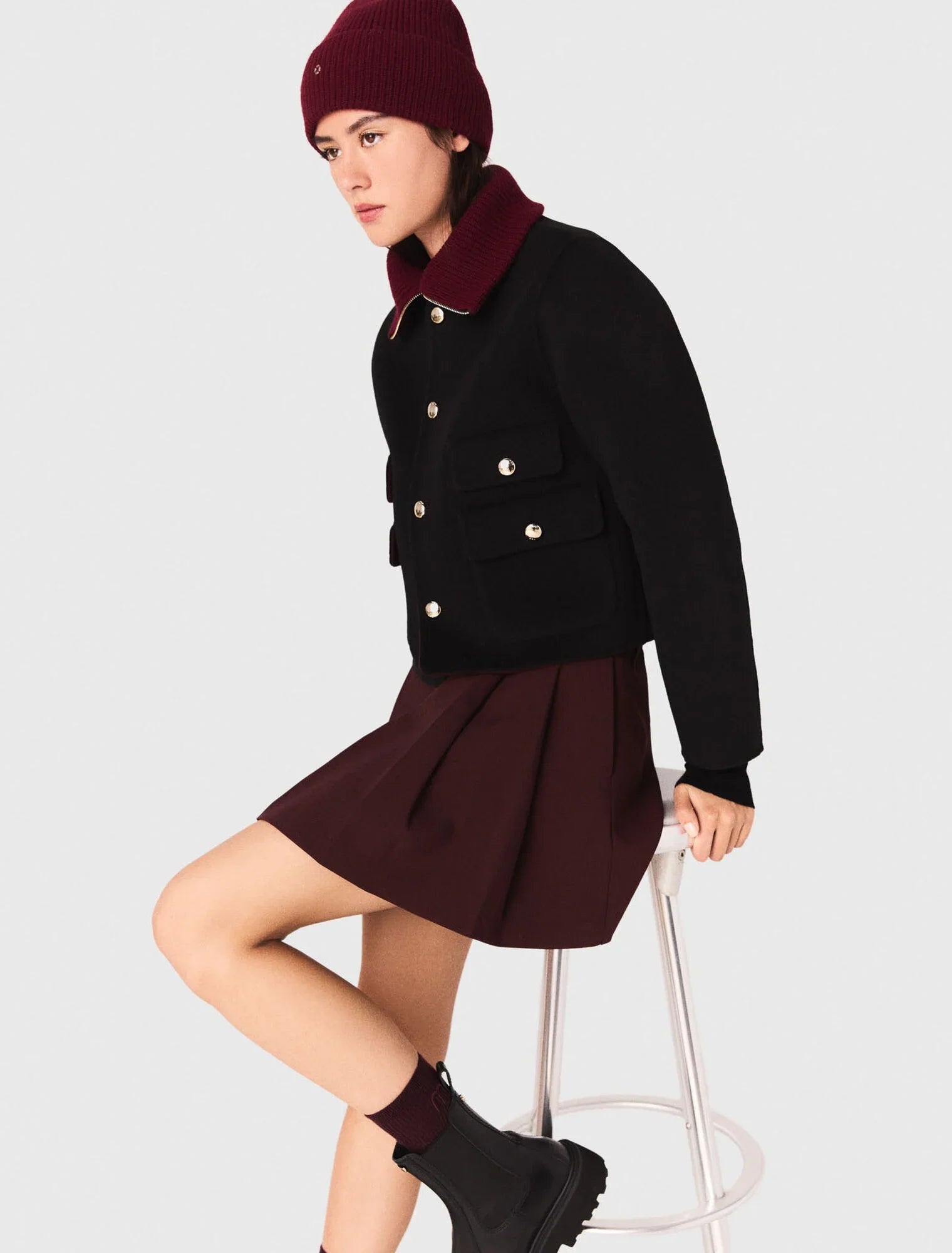 mfpve00722 reversible double faced jacket burgundy