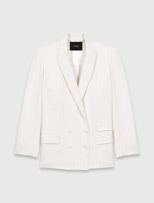 Double-Breasted Suit Jacket WHITE