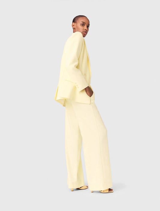 Double-Breasted Suit Jacket Pale Yellow