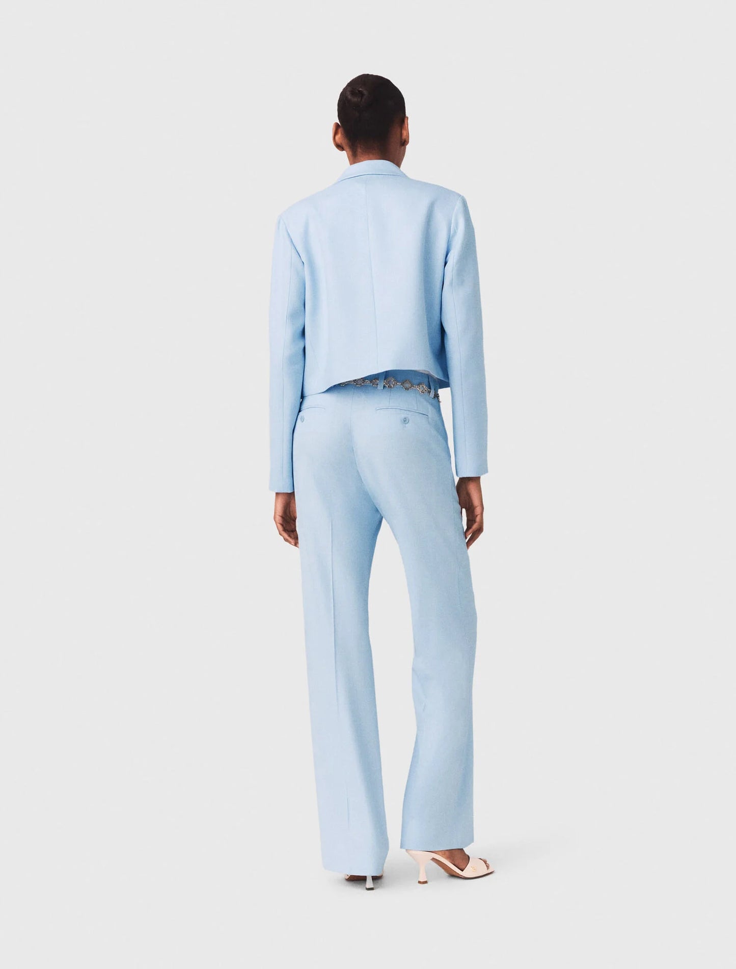 Short Single-Breasted Jacket Blue Sky