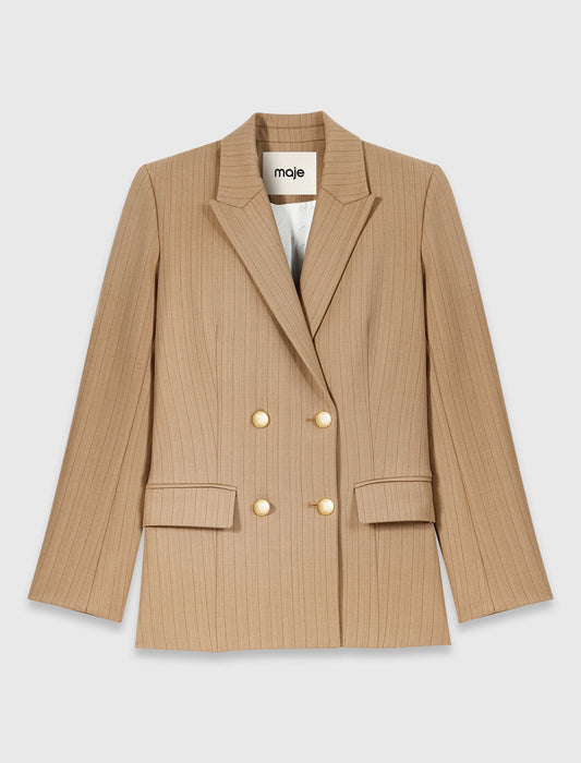 Double-breasted suit jacket Beige